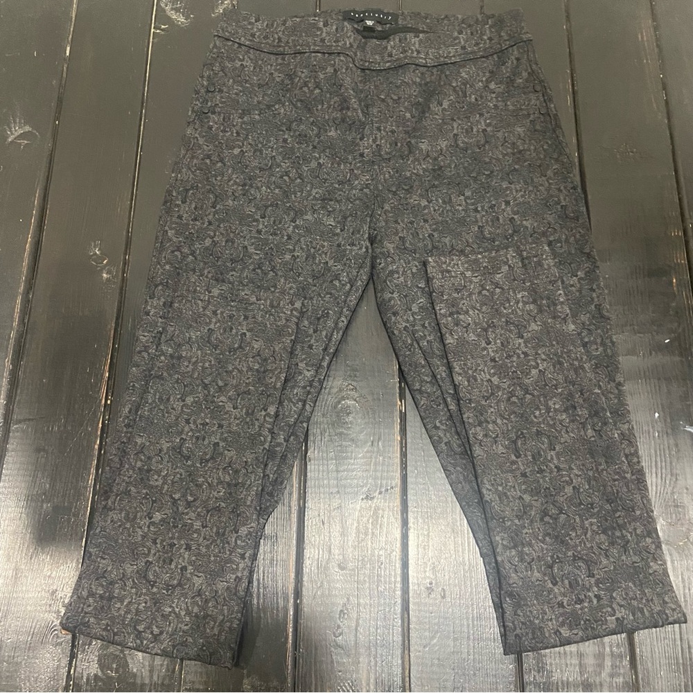 Sanctuary Skinny Stretch Pull On Pants Womens XS Black Tapestry Print
